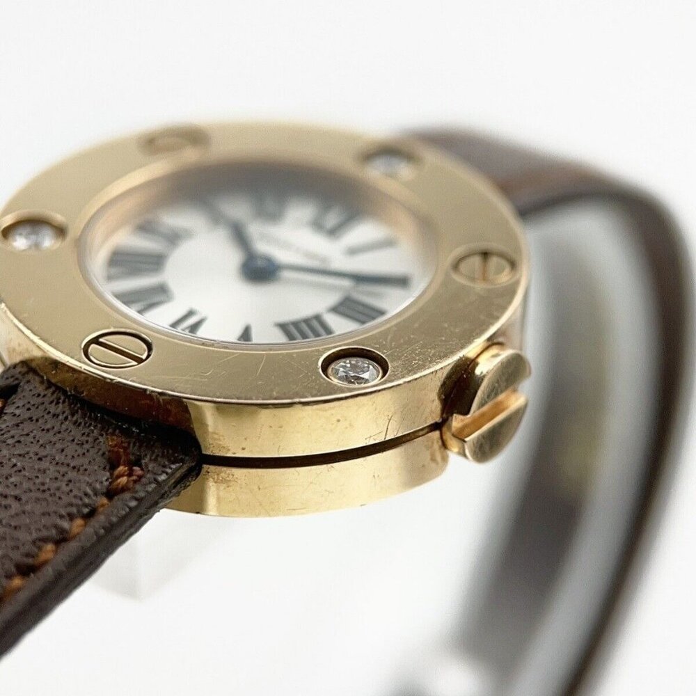 Cartier Love Watch Quartz 23mm Silver 18k Rose Gold Factory Diamonds Watch Only - Picture 4 of 8